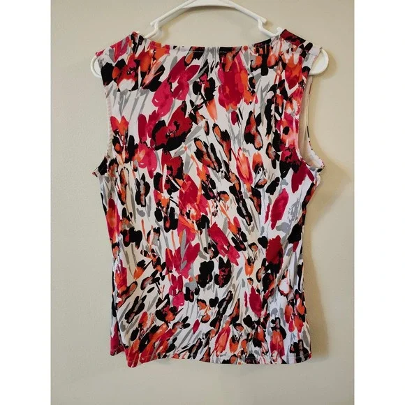 Jones Studio Sleeveless Floral Blouse Women's Size‎ Medium - Picture 3 of 4